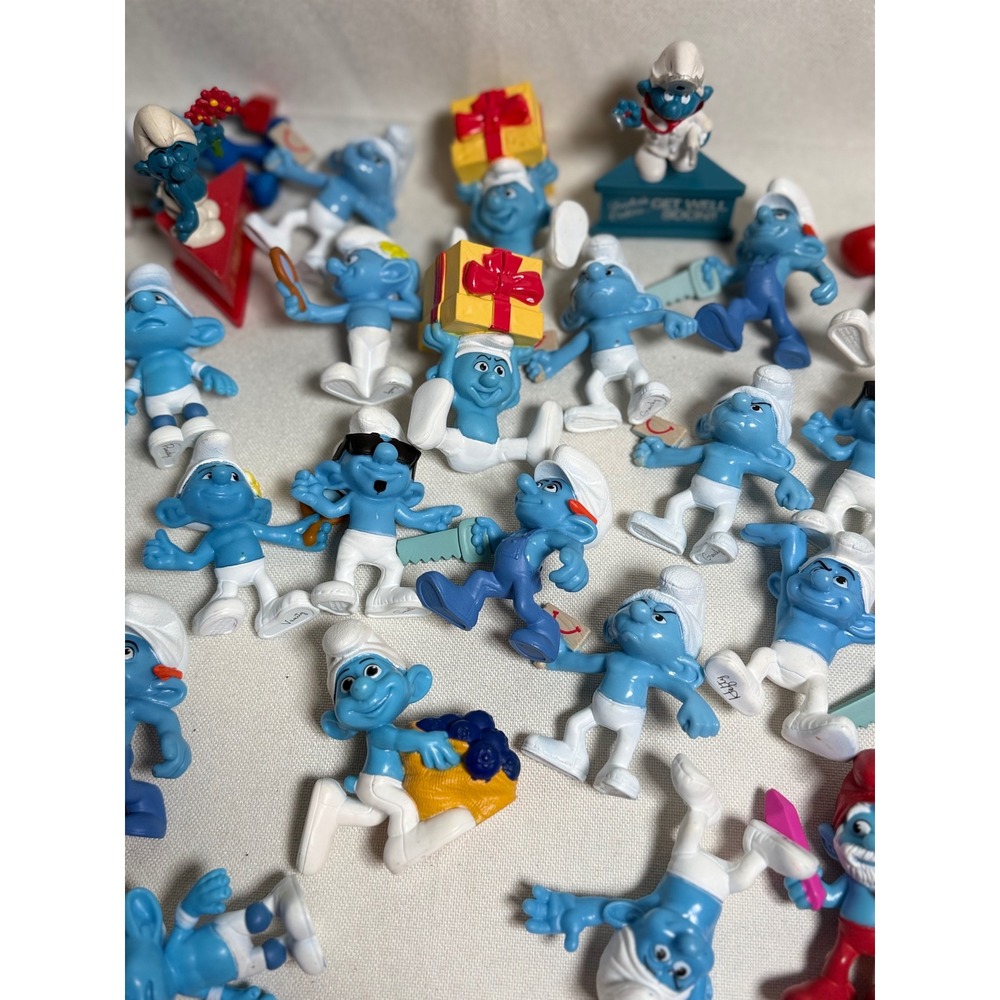 Vintage Smurfs PVC Figure Lot Papa Smurf Smurfette Mixed Collectible Toys - Picture 5 of 11
